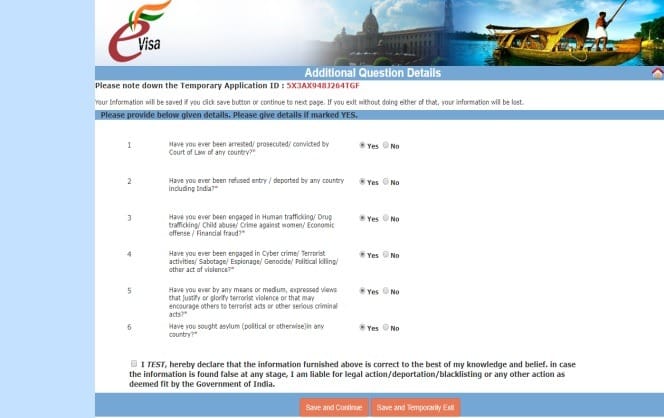 Paso 6 para solicitar visado a la India