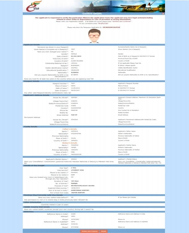 paso 9 para solicitar visado online para India