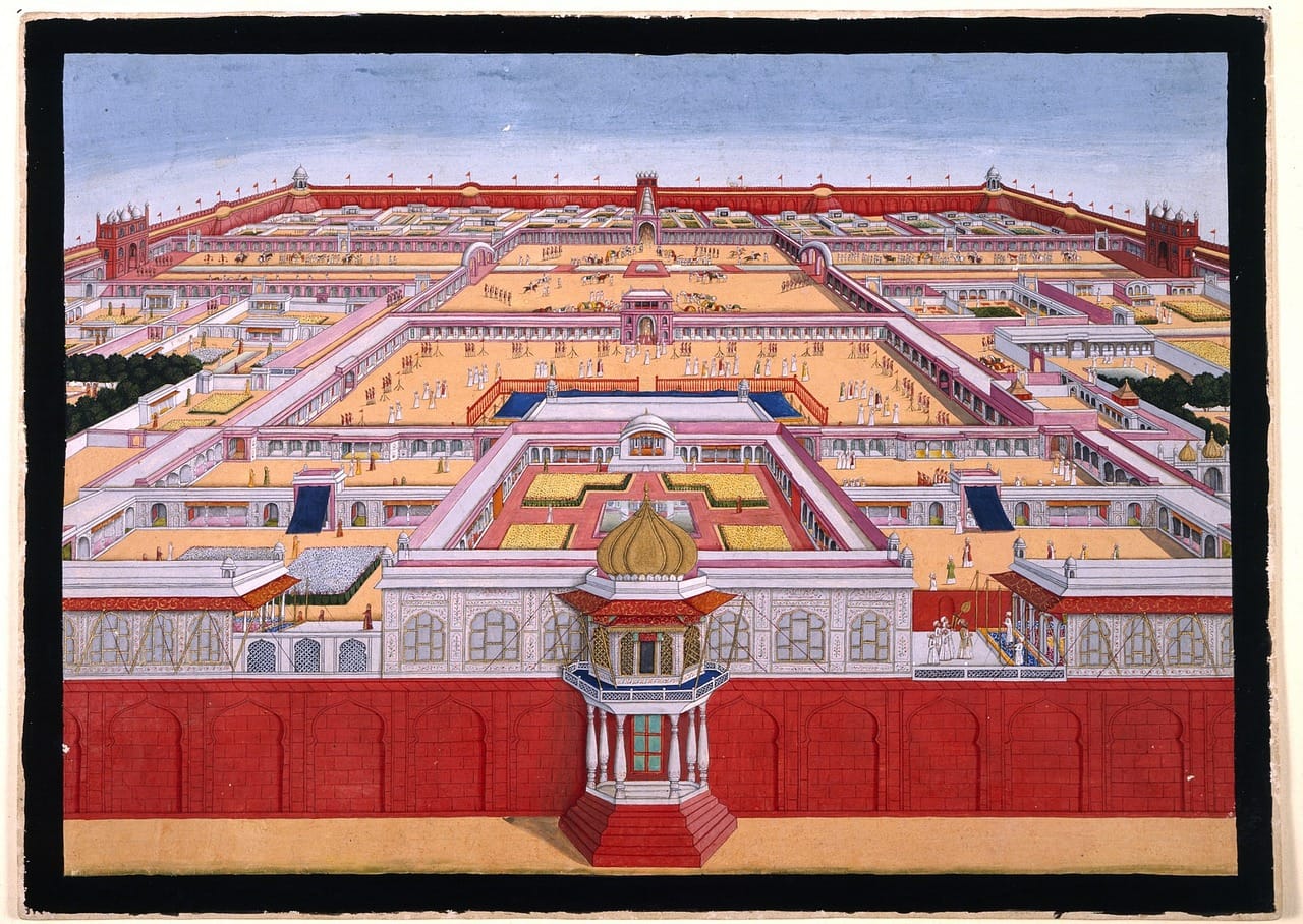 dibujo del fuerte Rojo de Delhi