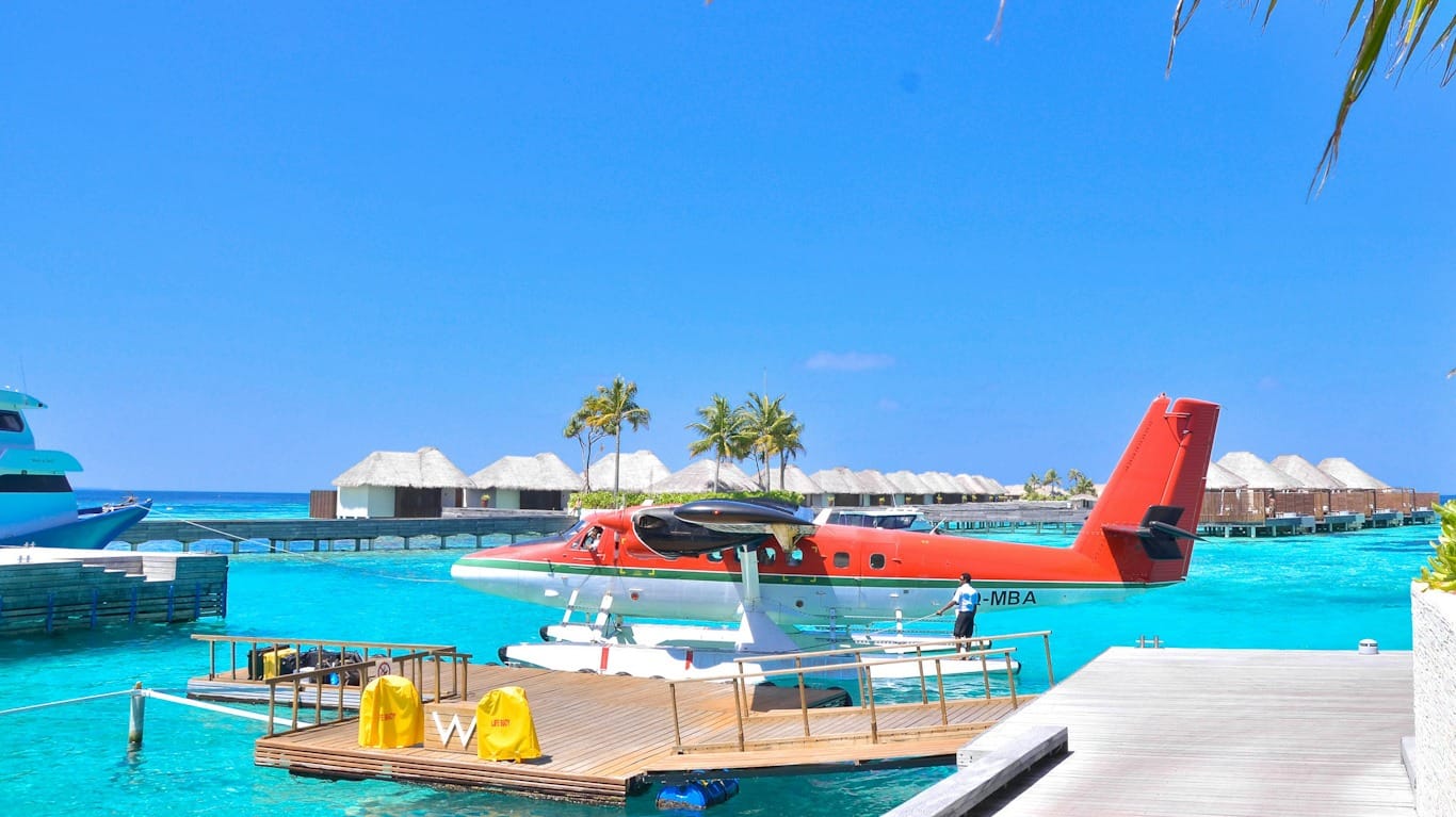 El transporte en las islas Maldivas con hidroavión