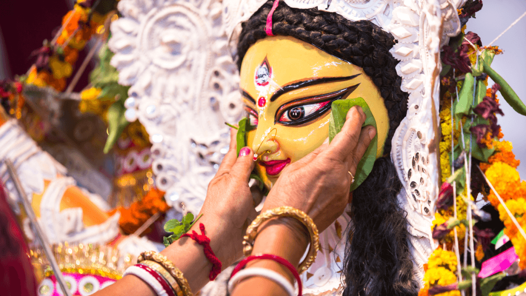 Diosa Durga durante el festival Navratri