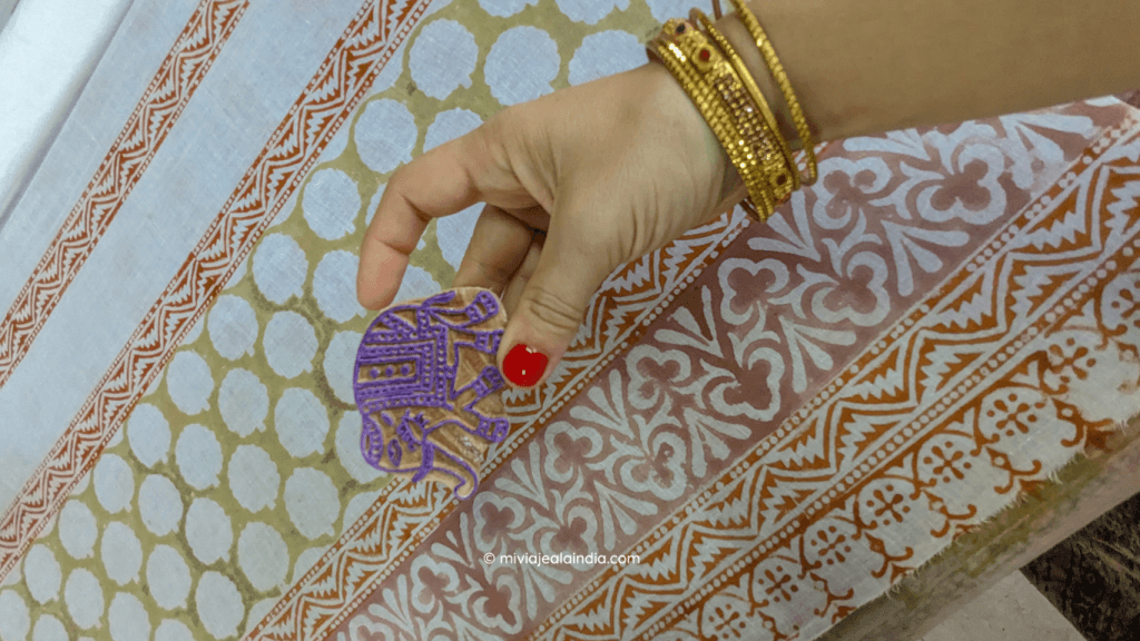 Técnica block printing típica de Jaipur en India