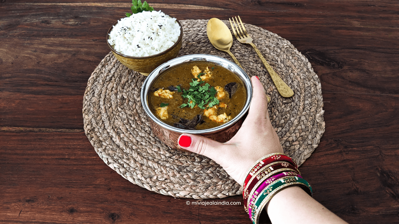 Curry de gambas con coco al estilo del sur de la India