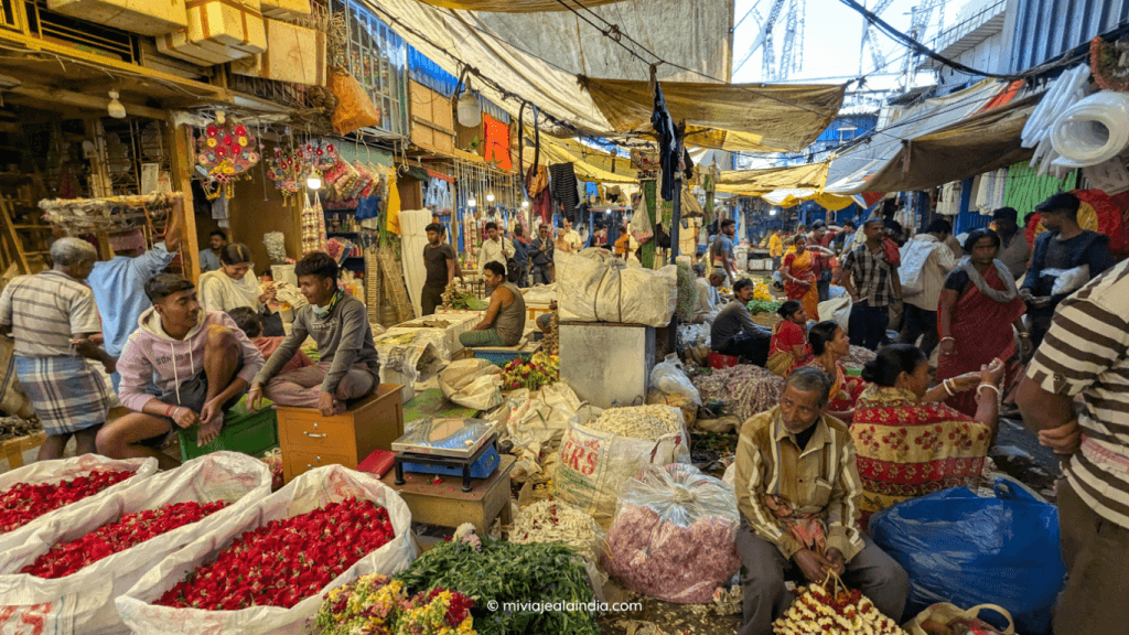 Mercado de la flores en Calcuta